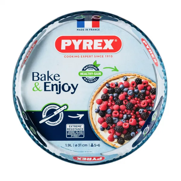 Sklenená zapekacia forma na koláč PYREX 31cm, borosilikát