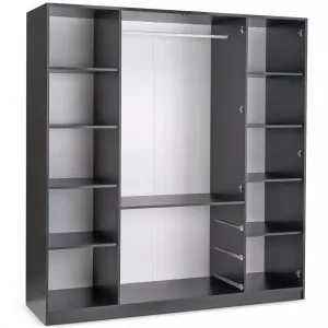ArtStol Šatníková skriňa LATI D4 | čierna/kašmír