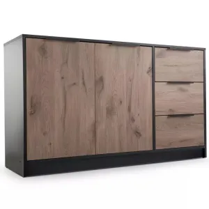 ArtStol Komoda LATI 2D3S | čierna/dub viking