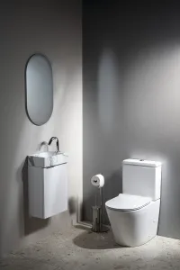SAPHO - MARGITHA keramické umývadlo 38x22cm, otvor pro batériu vpravo, carrara MGT38217
