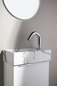 SAPHO - MARGITHA keramické umývadlo 38x22cm, otvor pro batériu vpravo, carrara MGT38217