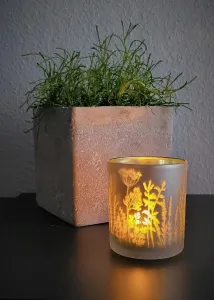 Gilde Skleněný svícen Zelená tráva, velký