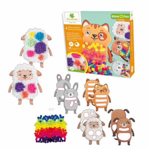 Stick & Fun - zdobenie brmbolcami - domáce zvieratká