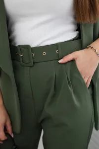 Kesi Włoski Elegantná súprava saka a nohavíc Khaki