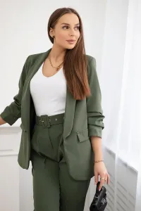 Kesi Włoski Elegantná súprava saka a nohavíc Khaki
