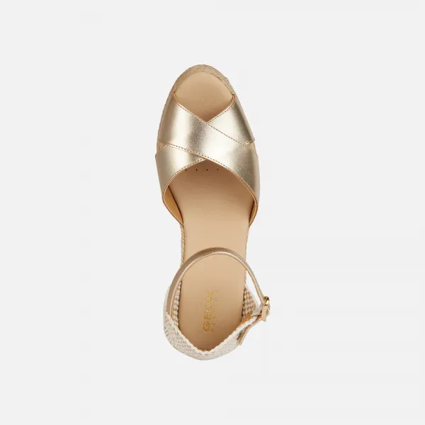 Gold women's sandals Geox Gelsa Low - Women's