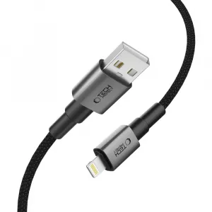 Tech-Protect Ultraboost DNA kábel USB / Lightning 12W / 2.4A 25cm, sivý