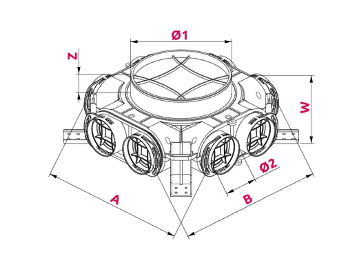 Prodmax | Rozdeľovací box s 8 vývodmi 8×75 mm/160 mm PLAST VCB160-8