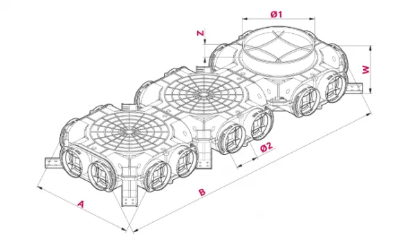 Prodmax | Rozdeľovací box s 16 vývodmi 16×75 mm/200 mm PLAST VCB200-16