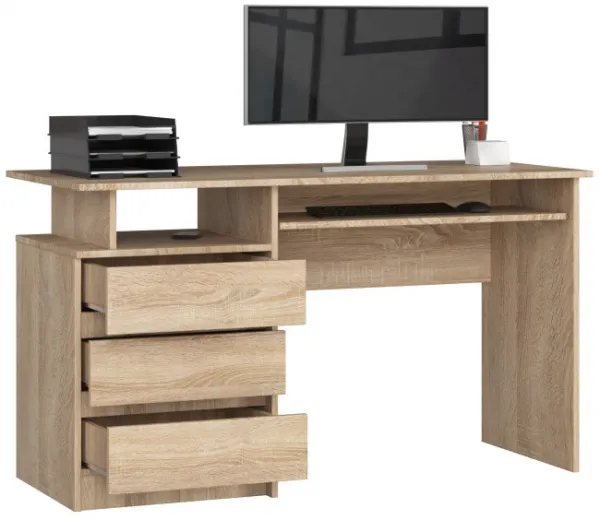 Ak furniture Volně stojící psací stůl CLP 135 cm dub sonoma