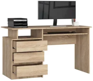 Ak furniture Volně stojící psací stůl CLP 135 cm dub sonoma
