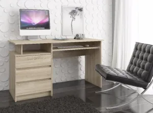 Ak furniture Volně stojící psací stůl CLP 135 cm dub sonoma