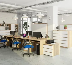 Ak furniture Volně stojící psací stůl CLP 135 cm dub sonoma/bílý