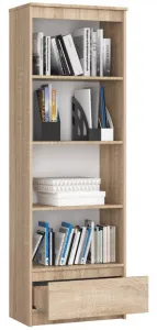 Ak furniture Kancelársky regál Rexa 60 cm 1 zásuvka a 4 police dub sonoma