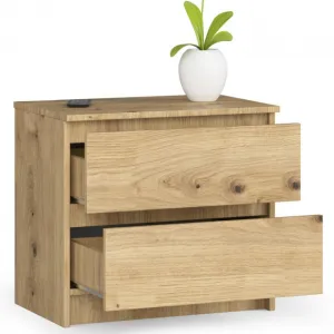 Ak furniture Komoda Kuba 60 cm - 2 zásuvky dub artisan
