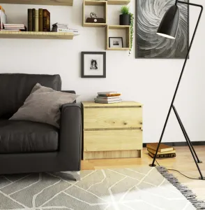 Ak furniture Komoda Kuba 60 cm - 2 zásuvky dub artisan