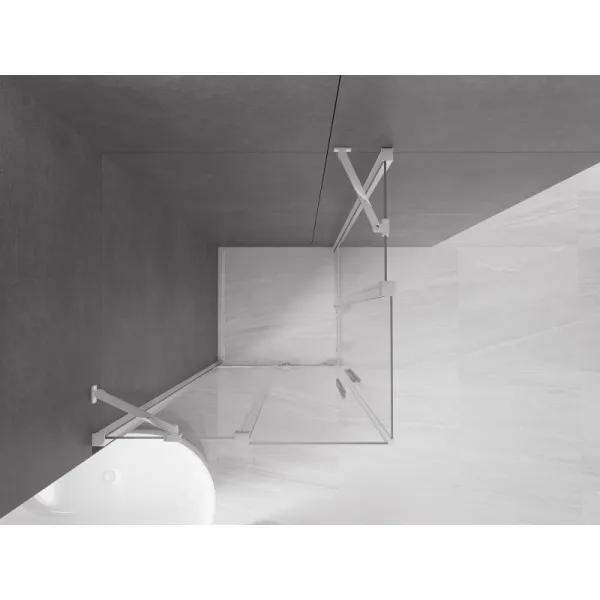 MEXEN/S - Velar Duo štvorcový sprchovací kút 80 x 80, transparent, chróm 871-080-080-02-01