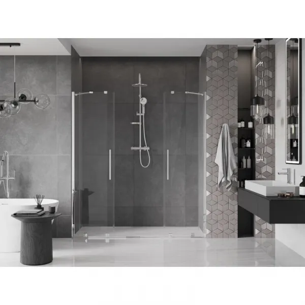 MEXEN/S - Velar Duo posuvné sprchové dvere 200, transparent, chróm 871-200-000-02-01