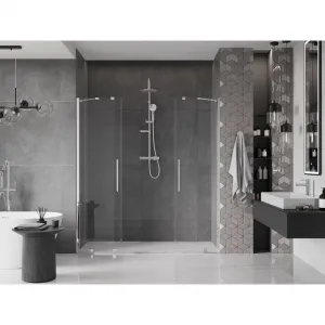 MEXEN/S - Velar Duo posuvné sprchové dvere 200, transparent, chróm 871-200-000-02-01
