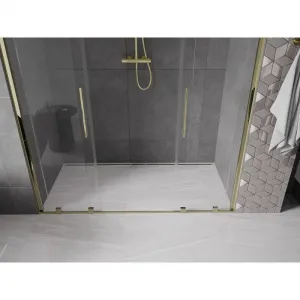 MEXEN/S - Velar Duo posuvné sprchové dvere 200, transparent, złote 871-200-000-02-50
