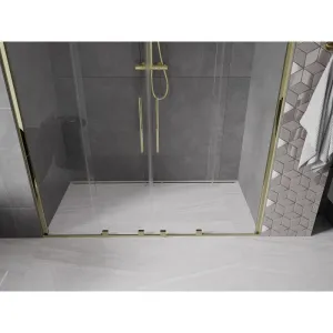 MEXEN/S - Velar Duo posuvné sprchové dvere 200, transparent, złote 871-200-000-02-50