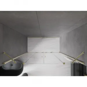 MEXEN/S - Velar Duo posuvné sprchové dvere 200, transparent, złote 871-200-000-02-50