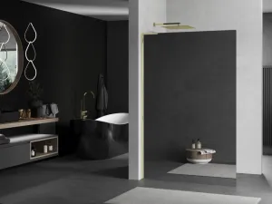 MEXEN/S - Kioto L Sprchová zástena WALK-IN 120 x 200, zrkadlové, zlato 800-120-103-50-50