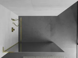 MEXEN/S - Kioto L Sprchová zástena WALK-IN 120 x 200, zrkadlové, zlato 800-120-103-50-50