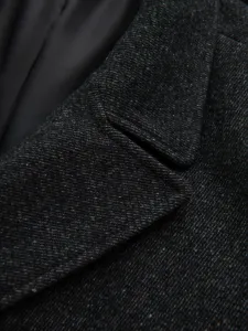 Ombre Men's short double-breasted wool coat - graphite