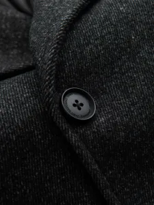 Ombre Men's short double-breasted wool coat - graphite