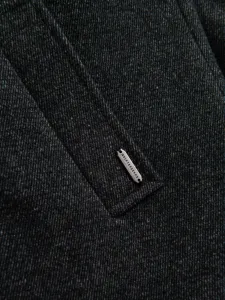 Ombre Men's short double-breasted wool coat - graphite