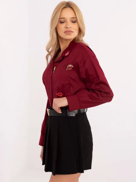 Shirt-DHJ-KS-9230.75P-burgundy