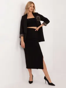Factory Elegantná midi sukňa s rozparkom Farba: Červená, Veľkosť: UNI