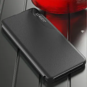 MG Eco Leather View knižkové puzdro na Samsung Galaxy S25, červené