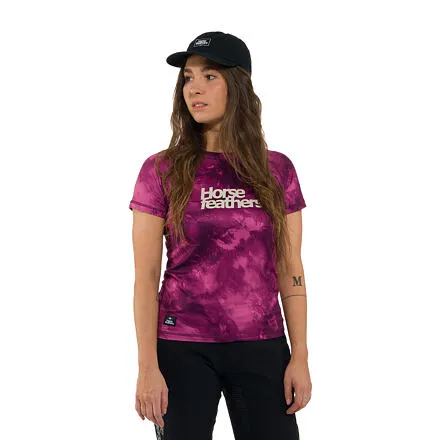 HORSEFEATHERS Dámsky bike dres Deco - blackberry camo PINK velikost XS