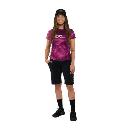 HORSEFEATHERS Dámsky bike dres Deco - blackberry camo PINK velikost XS