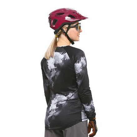 HORSEFEATHERS Dámsky bike dres Deco LS - grayscale GRAY velikost S
