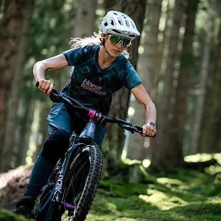 HORSEFEATHERS Dámsky bike dres Deco - petrol camo BLUE velikost M