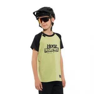 HORSEFEATHERS Detský bike dres Spike - nile/black GREEN velikost M