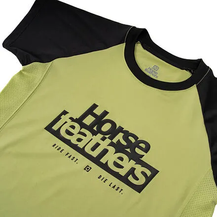 HORSEFEATHERS Detský bike dres Spike - nile/black GREEN velikost M