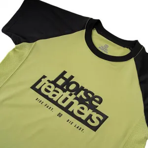 HORSEFEATHERS Detský bike dres Spike - nile/black GREEN velikost M