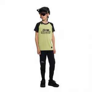 HORSEFEATHERS Detský bike dres Spike - nile/black GREEN velikost M