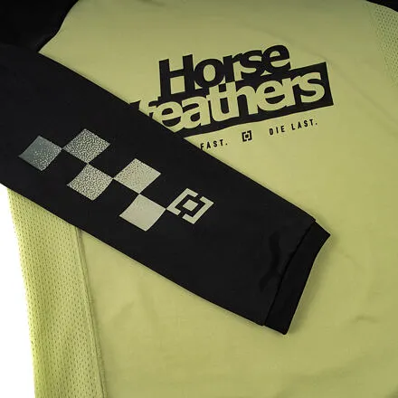 HORSEFEATHERS Detský bike dres Spike LS - nile/black GREEN velikost XL