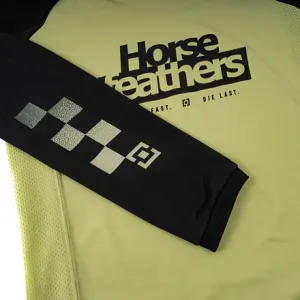 HORSEFEATHERS Detský bike dres Spike LS - nile/black GREEN velikost XL