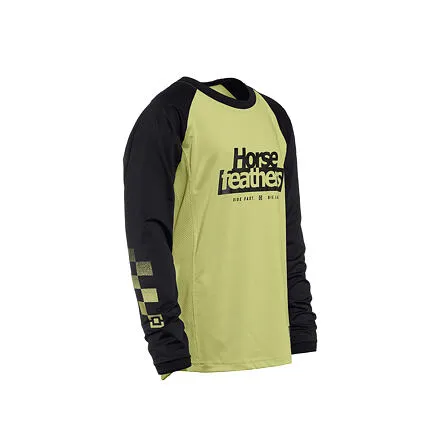 HORSEFEATHERS Detský bike dres Spike LS - nile/black GREEN velikost XL