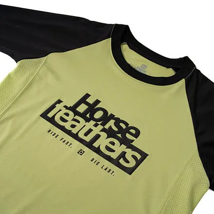HORSEFEATHERS Detský bike dres Spike LS - nile/black GREEN velikost XL
