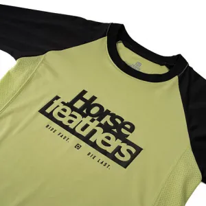 HORSEFEATHERS Detský bike dres Spike LS - nile/black GREEN velikost XL