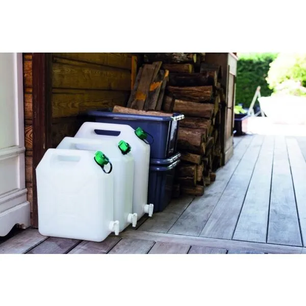 EDA JERRYCAN 10L + TAP Kanister s kohútikom, biela, veľkosť