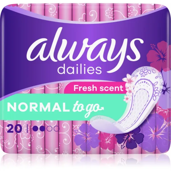 Always Dailies Normal To Go Sviežosť Intímky 20 ks