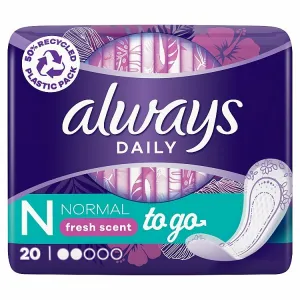 Always Dailies Normal To Go Sviežosť Intímky 20 ks
